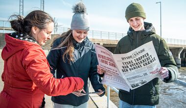 Familie på gådejagt i Hvide Sande